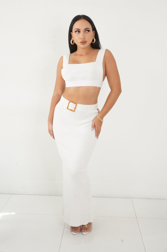 Alexis Skirt Set (White)