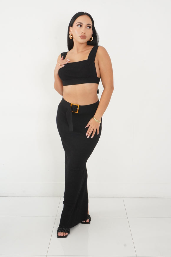 Alexis Skirt Set (Black)