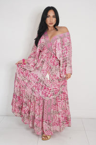 Sunset Vista Maxi Dress (Pink)