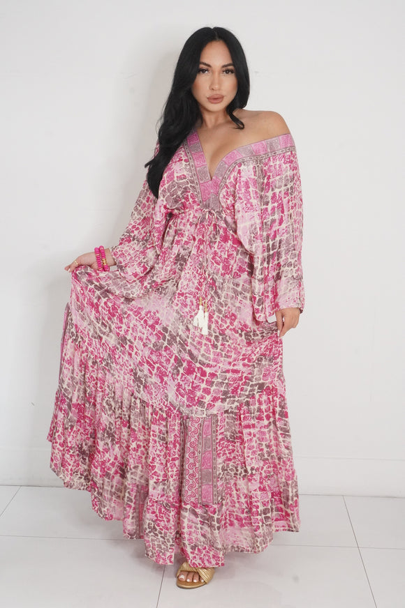 Sunset Vista Maxi Dress (Pink)