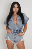 High Society Denim Romper