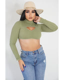 Zoey Ribbed Long Sleeve (Green)