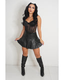 Nothing But Leather Mini Skirt (Black)