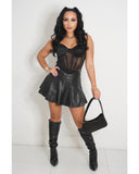 Nothing But Leather Mini Skirt (Black)