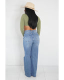 Zoey Ribbed Long Sleeve (Green)