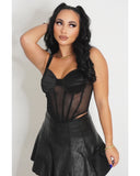 Nothing But Leather Mini Skirt (Black)