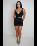 Dress Me Up or Down Shorts Black, Red, & White