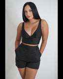 Dress Me Up or Down Shorts Black, Red, & White