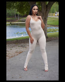 Mala Ribbed Jumpsuit (Beige)