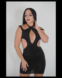 Turned Up Mini Dress (Black)