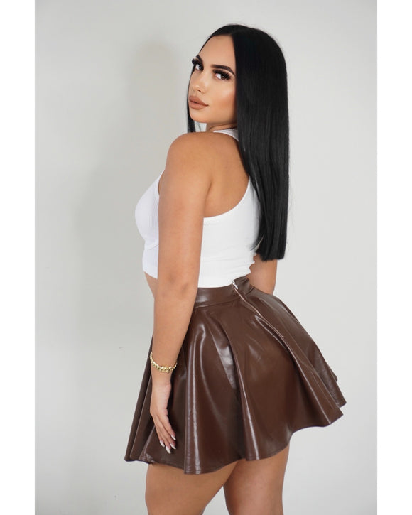 Janelle Faux Leather Skirt