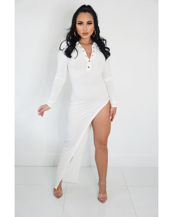 Fashionably Late Slit Dress