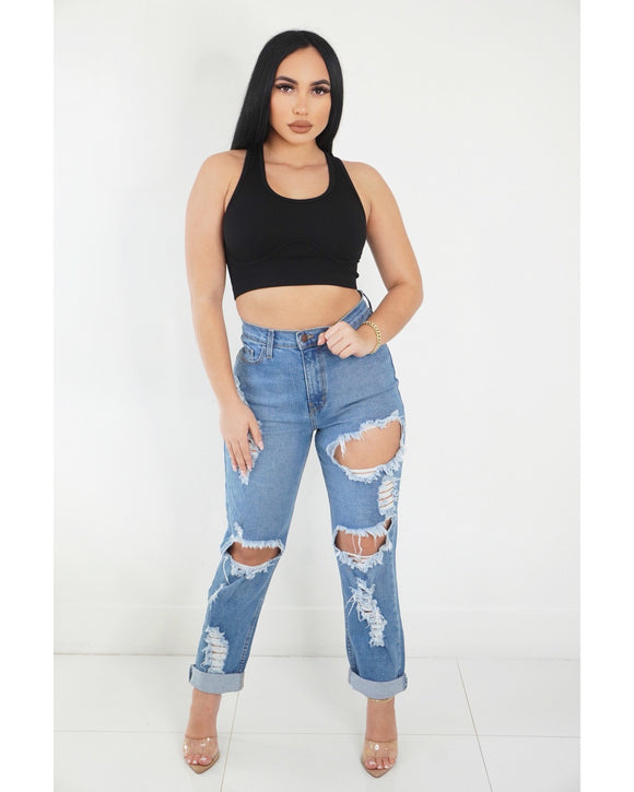 Ema Distressed Boyfriend Jeans