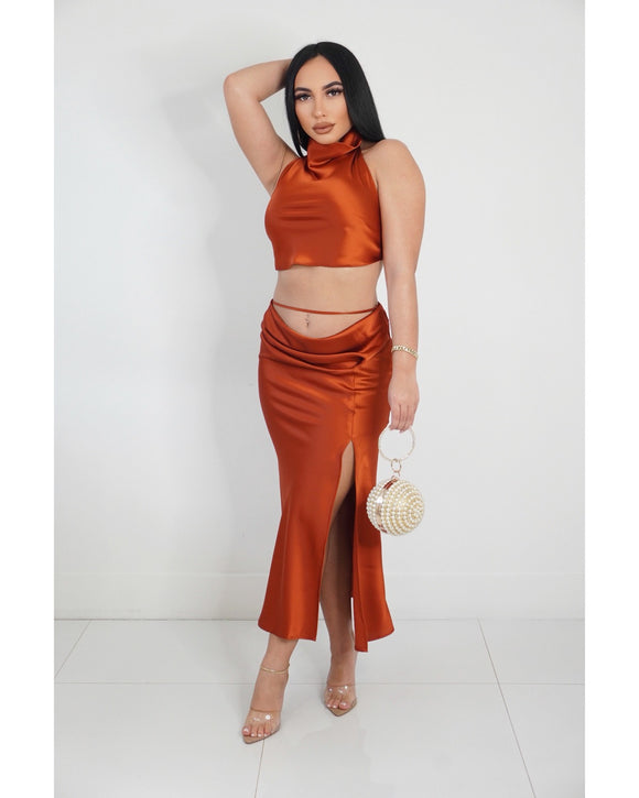 Phoebe Satin Skirt Set