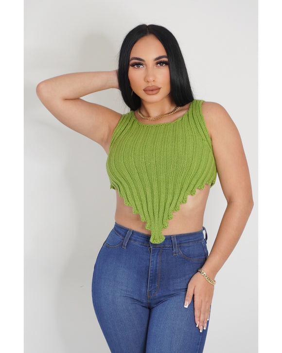 Heather Crop Top (Green)