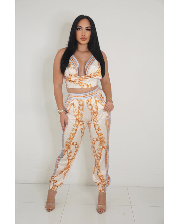 Infinite Attraction Scarf Jogger Set