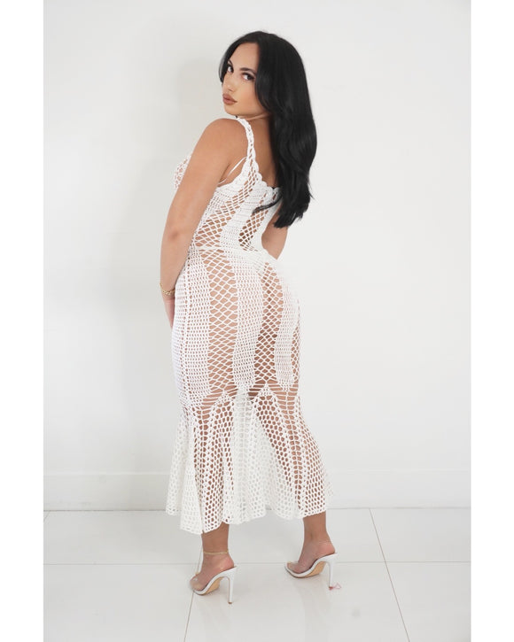 Flaunting It Maxi Cover Up (White)