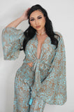 Pixie Pant Set (Blue&Brown)