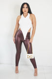 New Flame Leather Leggings (Burgundy)