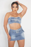 Denim On Denim Skirt Set