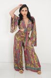 Pixie Pant Set (Pink&Brown)