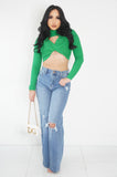 Material Girl Crop (Green)