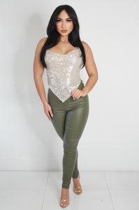 Hot Take Leather Jeans (Green)