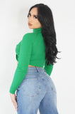 Material Girl Crop (Green)