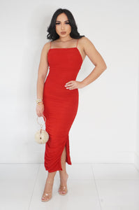 Impress Me Midi Dress (Red)
