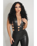 Back'n It Up Leather Jumpsuit