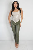 Hot Take Leather Jeans (Green)