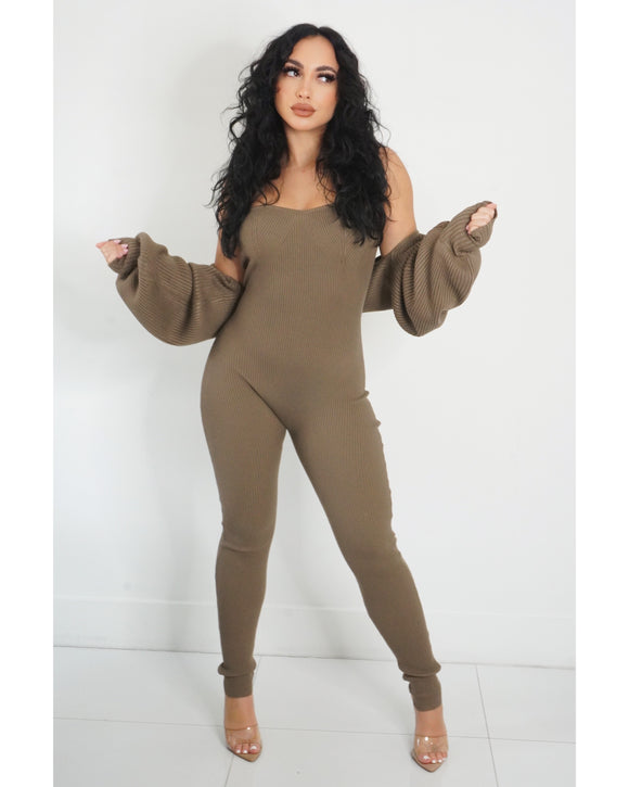 Way Too Cozy Sweater Jumpsuit (2pc)