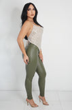 Hot Take Leather Jeans (Green)