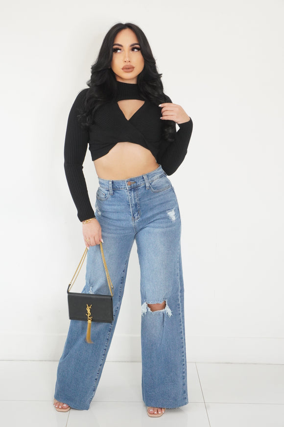 Material Girl Crop (Black)
